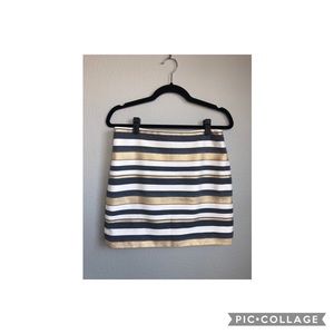 J crew stripped mini skirt size 2